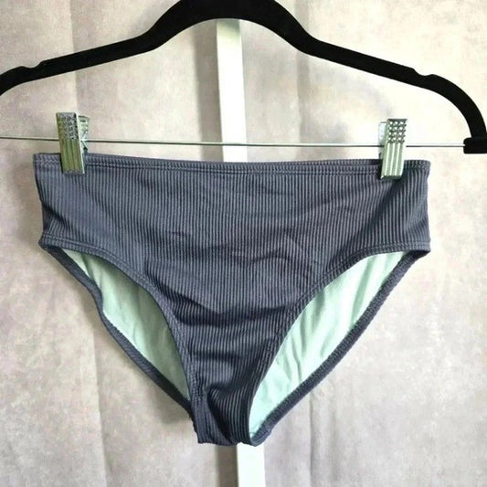 Wonder Nation Gray Ribbed Bikini Bottoms Swimwear Girls Swimsuit Large 10/12