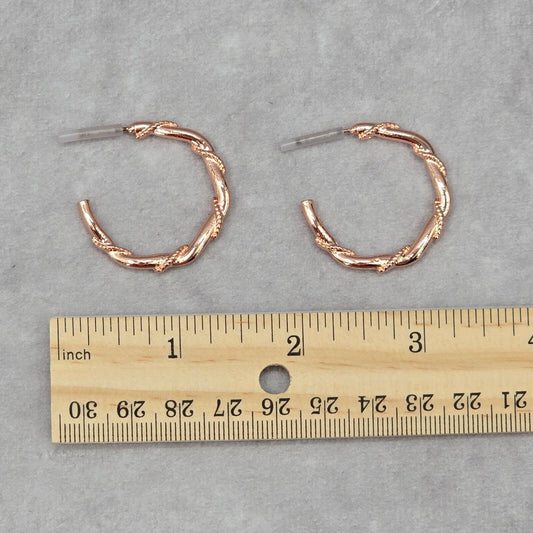Rose Gold Half Hoop Hook Fashion Jewelry Earrings NWT JB2-43