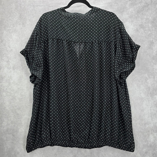 Torrid Black Sheer Polka Dot Retro Cottage Blouse Shirt Top Plus Size 3XL