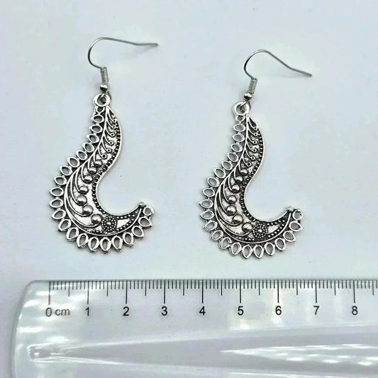 Silver Dangle Floral Hoop Stud Earring Fashion Boho Retro Jewelry ZB01#05