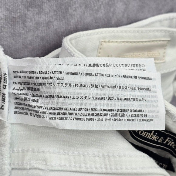 Abercrombie & Fitch White Blue Tie Dye Skinny Slim Denim Pants Jeans 28x28