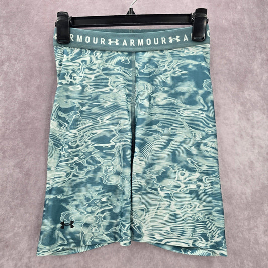 Under Armour Green Print Heatgear Compression Stretch Active Pants Shorts Small