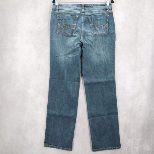 Faded Glory Dark Blue Straight Stretch Eased Jeans Denim Classic 10 Average