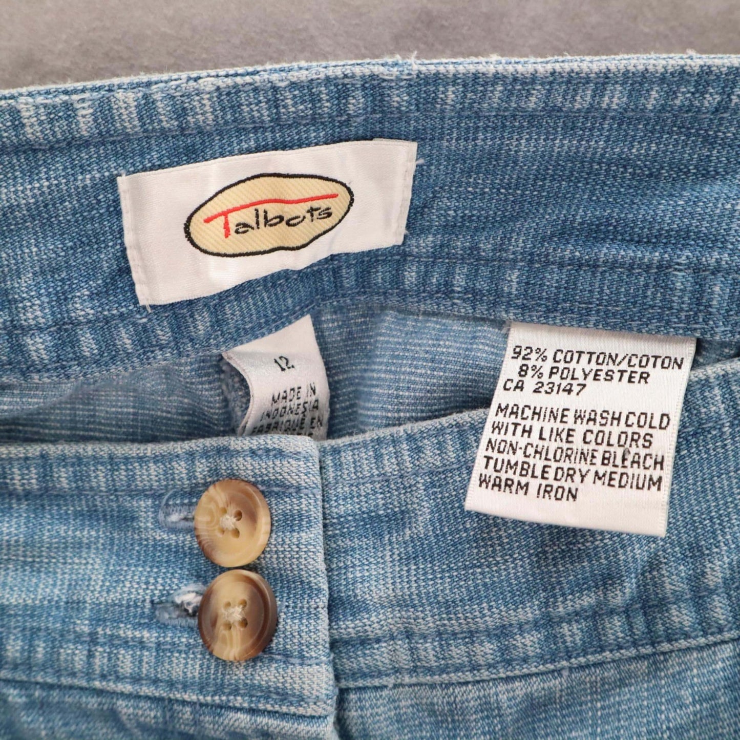 Talbots Blue Denim Straight Classic Tapered Leg Cotton Jeans Pants 12