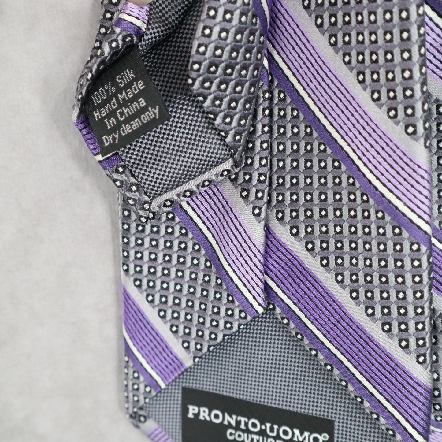 Pronto Uomo Couture Purple Stripe Executive Formal Business Classic Men's Tie