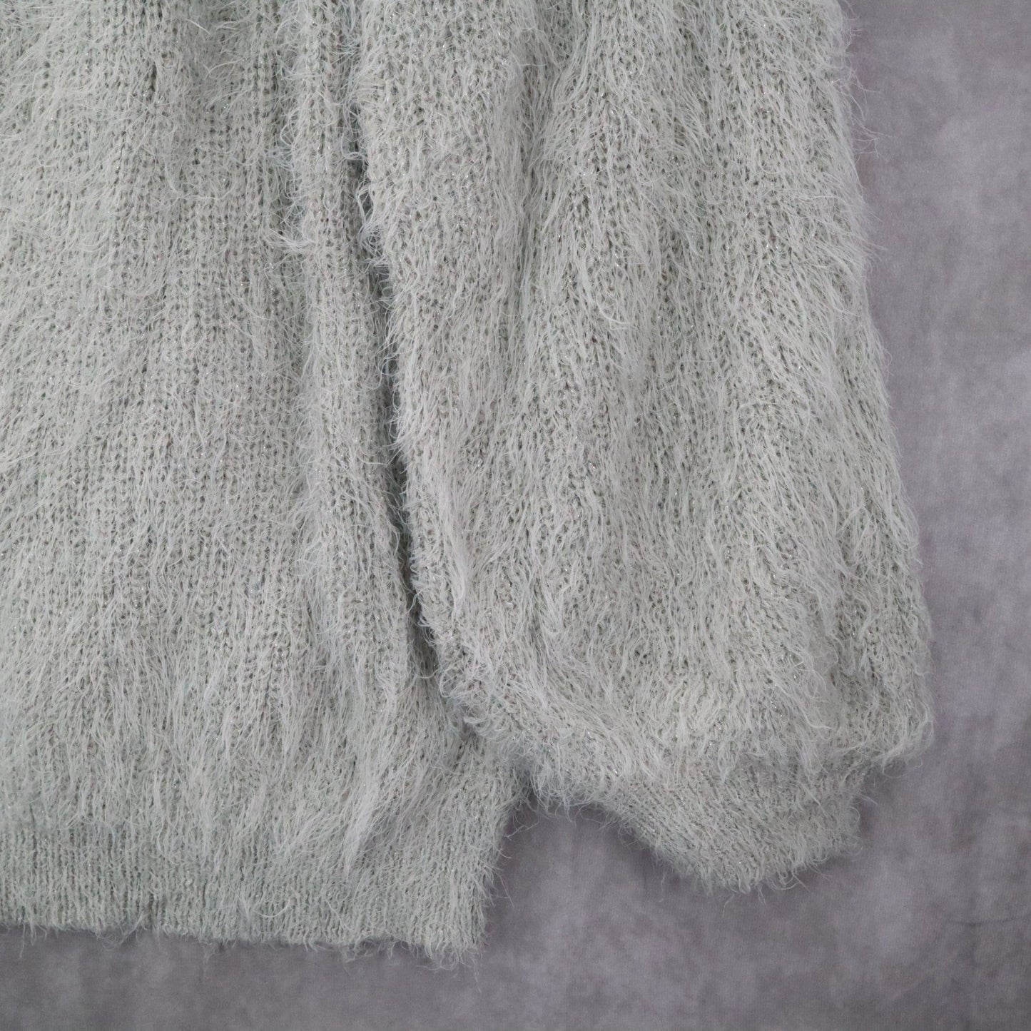 Easel Fuzzy Sweater Gray Shaggy Knit Pullover Cozy Grunge Y2K Softcore M Medium