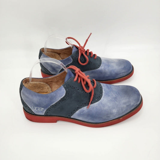 UGG Australia Men's Blue Orange Dress Shoe Leather Oxford Size 11.5 S/N 1002479