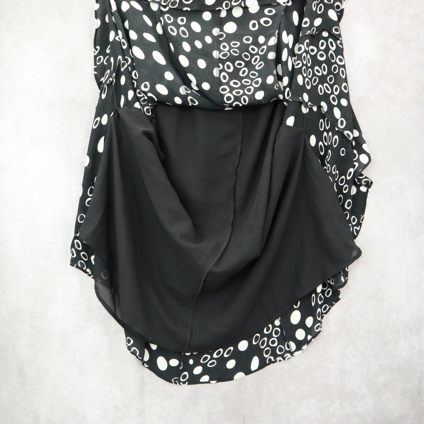 Tanjay Black Polka Dot Midi Romantic Chic Flare Boho Feminine Skirt Plus 18W