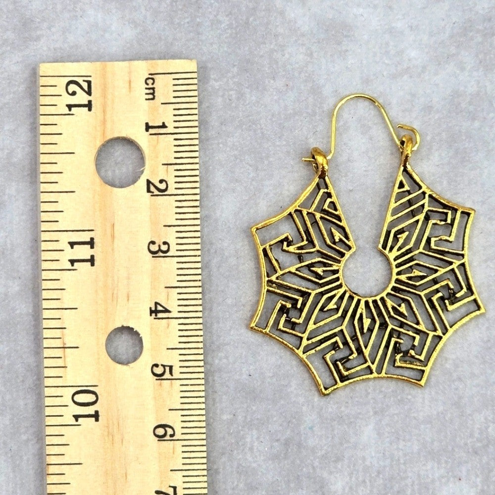 Gold Leaf Floral Star Web Hook Boho Retro Dangle Earrings Fashion Jewelry JB2-7