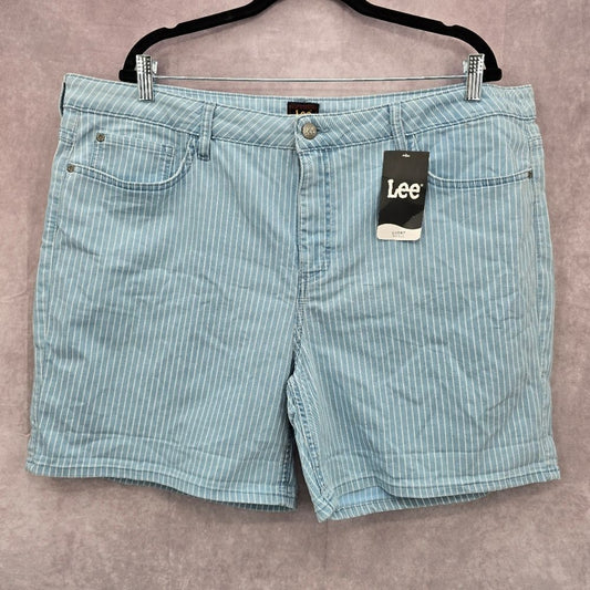 Lee Mid Rise Blue White Stripes Short Size 2X (22M) NWT
