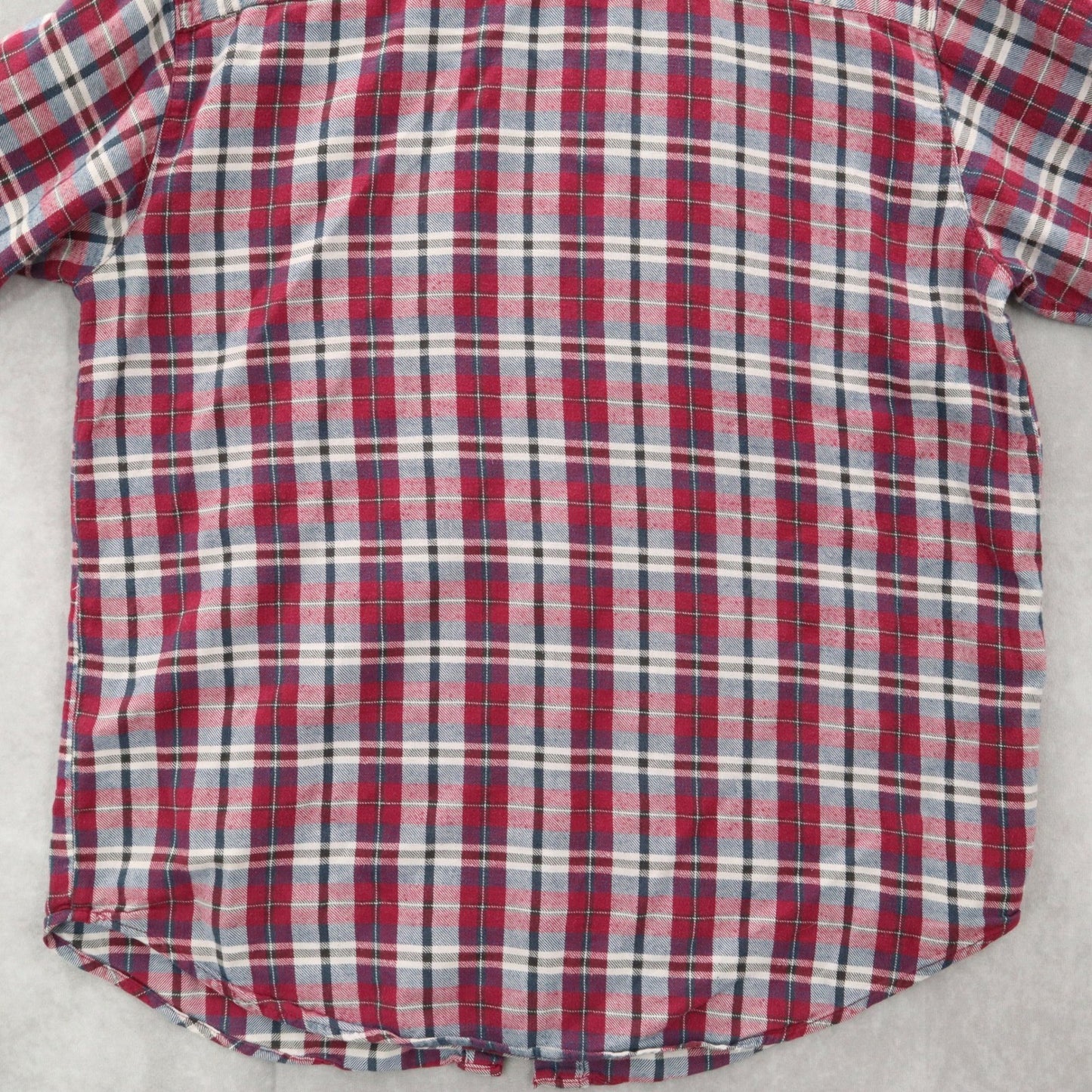 Basic Editions Red Flannel Plaid Long Sleeve Button Down Western Utility Large