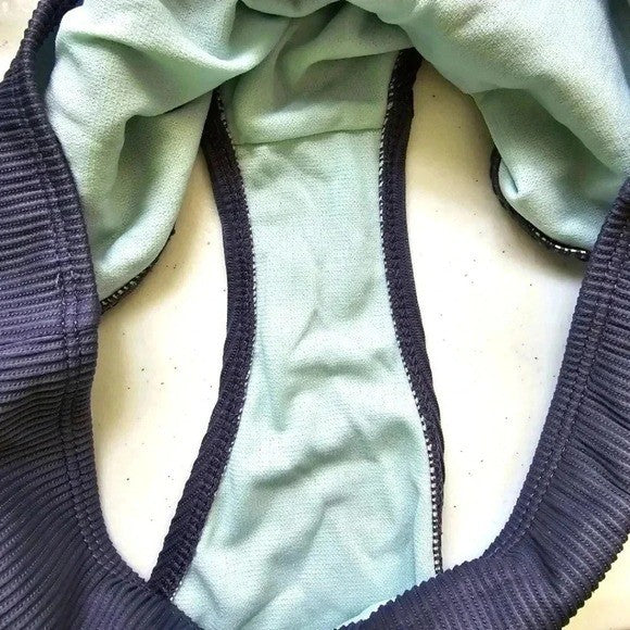 Wonder Nation Gray Ribbed Bikini Bottoms Swimwear Girls Swimsuit Large 10/12