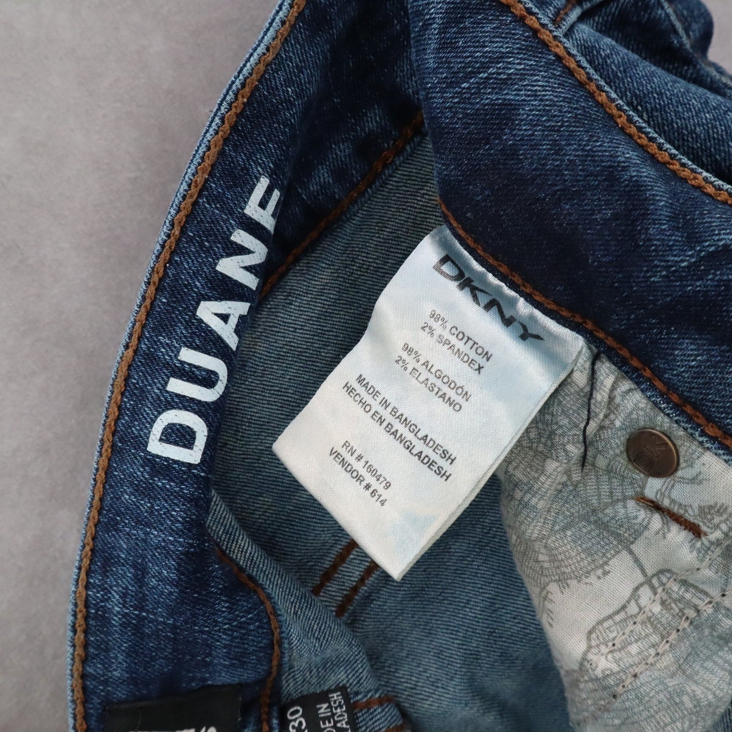 DKNY Blue Straight Fit Tapered Duane Mens Cotton 36X30 Denim Jeans