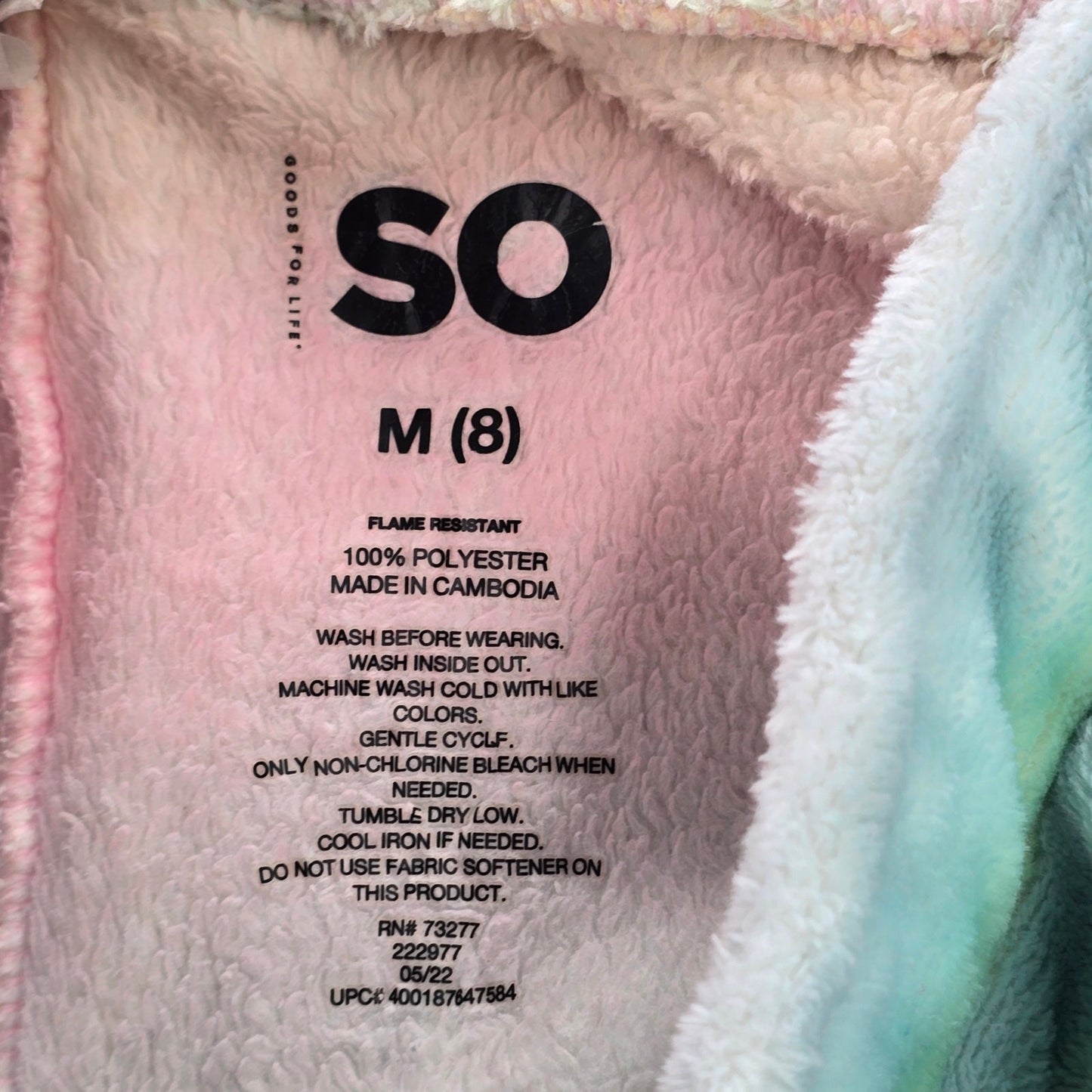 SO Pink Rainbow Boho Pull On Fleece Joggers Toddler Pants Girls M Medium