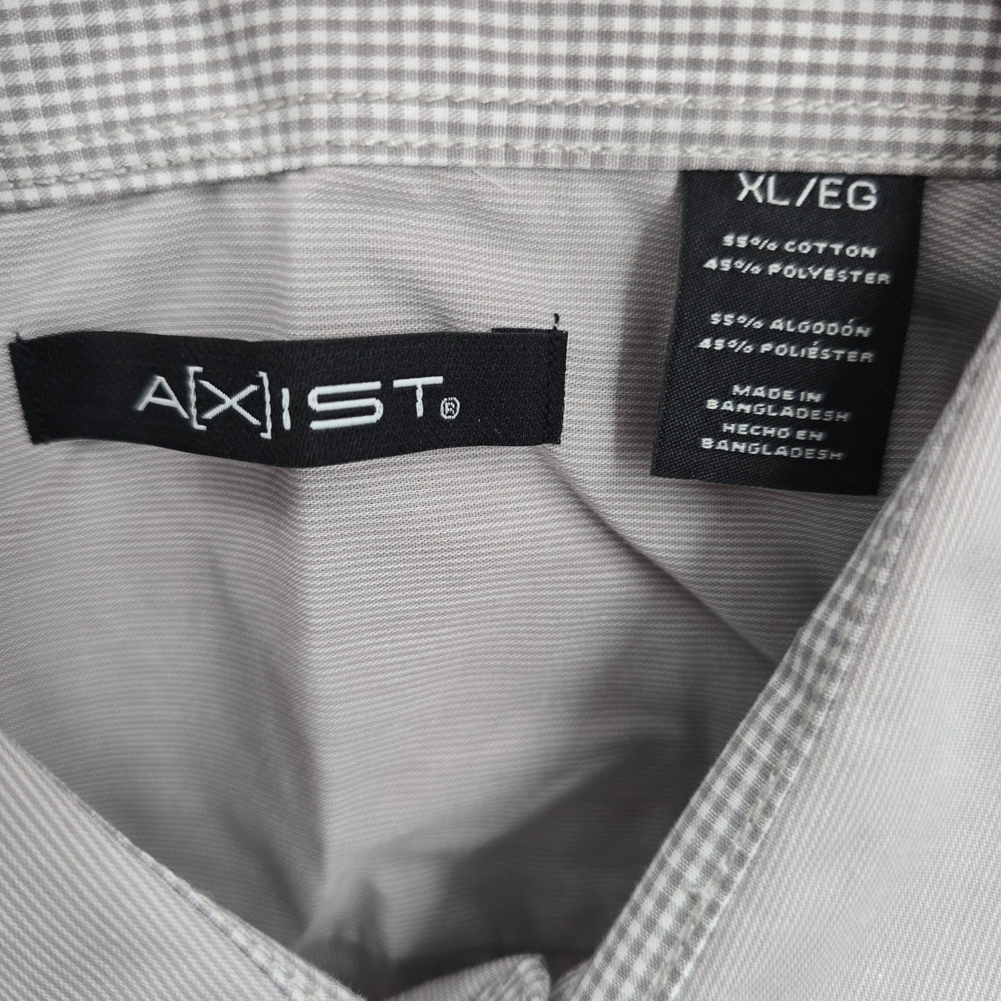 Axist Gray Button Down Western Work Casual Stripe Long Sleeve Dress Shirt XL