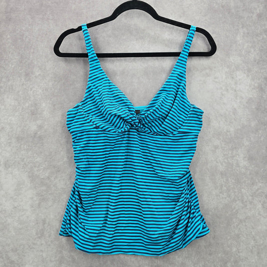 Apt 9 Blue Stripe Tank Top Tankini Swimwear Large