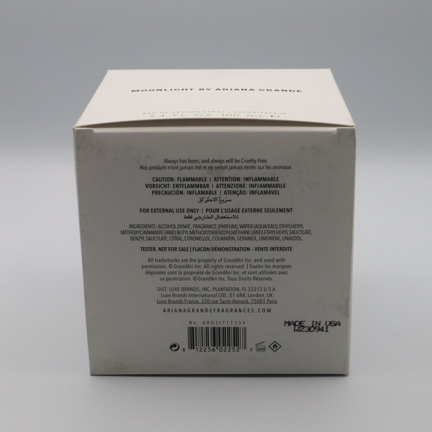 Moonlight By Ariana Grande Eau De Parfum Spray Empty Collectors Box 3.4 FL Oz