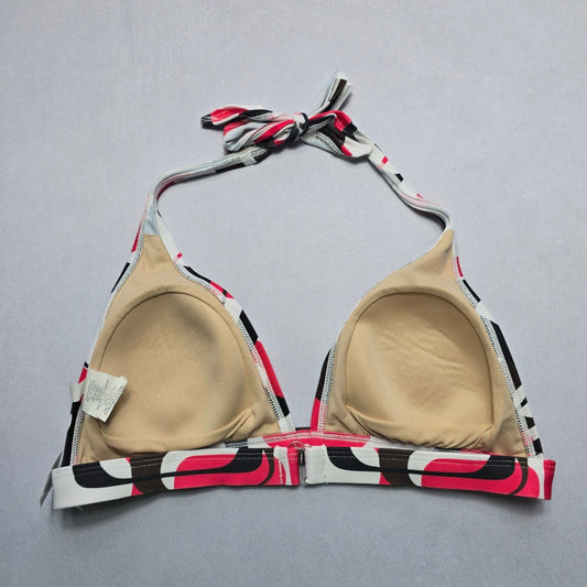 Catalina Red Halter Tie Padded Swim Sports Bra Beach Bralette Bikini Top L Large