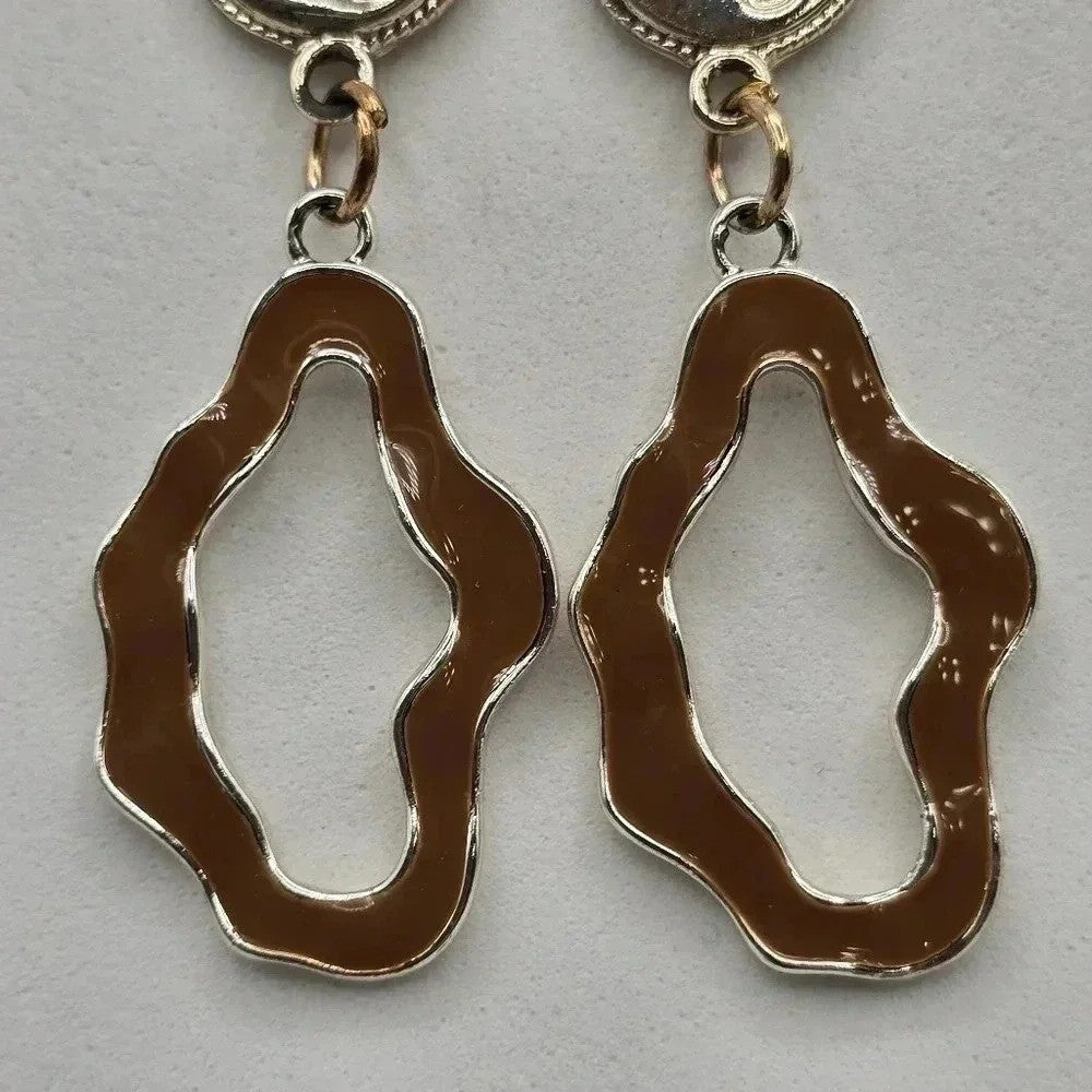 Musical Notes Gold Brown Dangle Hook Boho Retro Earrings Fashion Jewelry E29