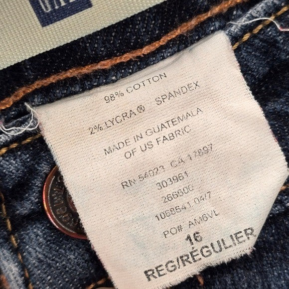 GAP Blue Stretch Flare Straight Denim Pants Jeans 16R