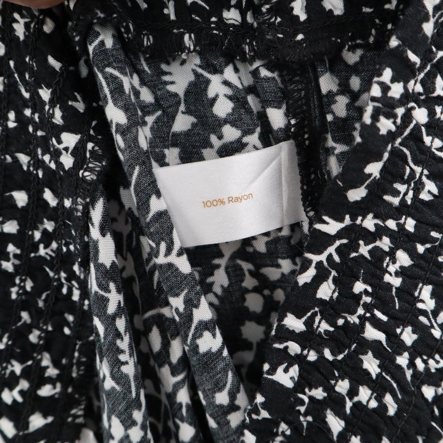 Decree Black Pull On Wide Leg Floral Boho Beach Comfy Trouser Pants Large