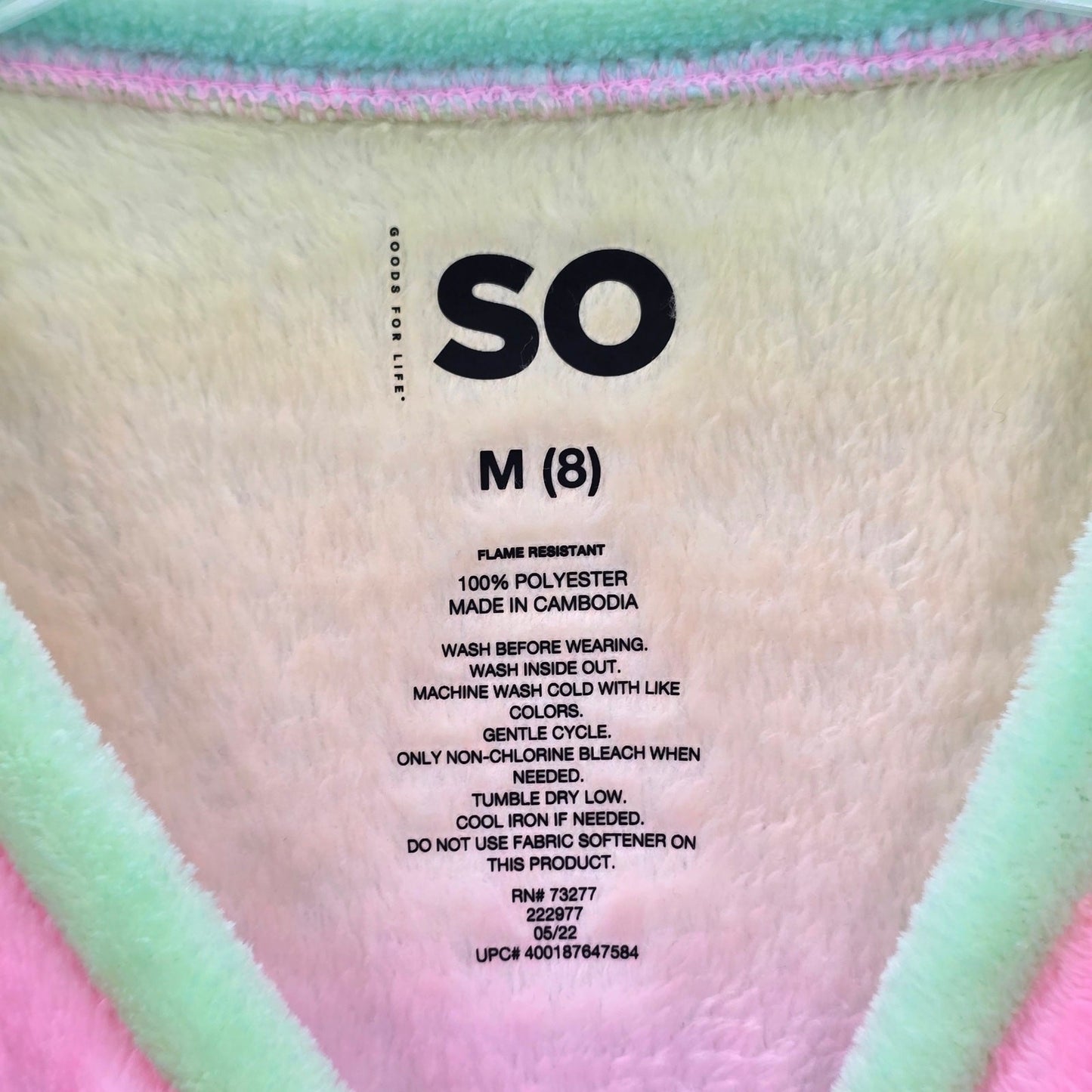 SO Pink Rainbow Long Sleeve Fleece Pullover Toddler Sweater Girls M Medium