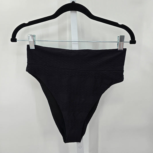 Aerie Black Bikini Bottom High Waist Swimwear Swimsuit Size Medium
