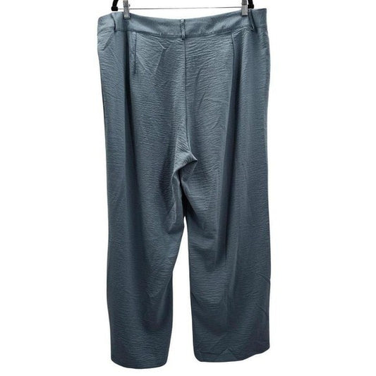 Blue Wide Leg Boho Business Casual Formal Cocktail Dress Pants Plus 4XL