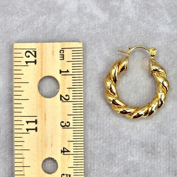 Gold Thick Spiral Hoop Hook Dangle Fashion Jewelry Earrings JB2-92