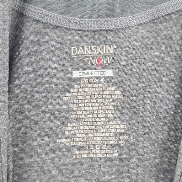 Danskin Now Gray Racerback Sleeveless Tank Top Sportswear Activewear Large
