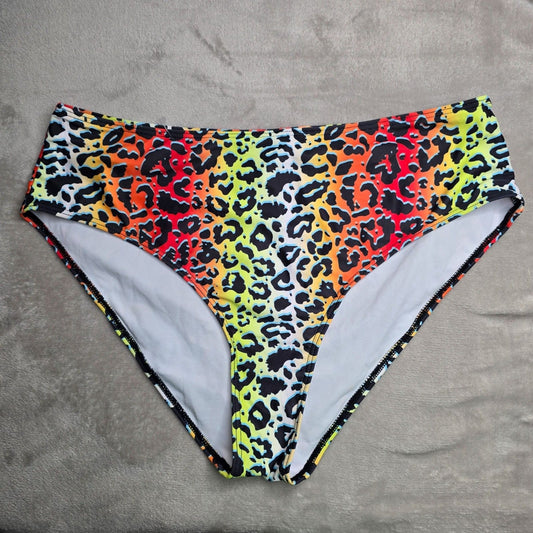Shein Multi Color Printed Bikini Swimswear Swimsuit Bottom Size 2XL