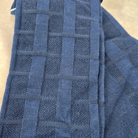 Haggar Blue Weave Logo Print Mens Dress Socks Shoe Sise 6-12.5