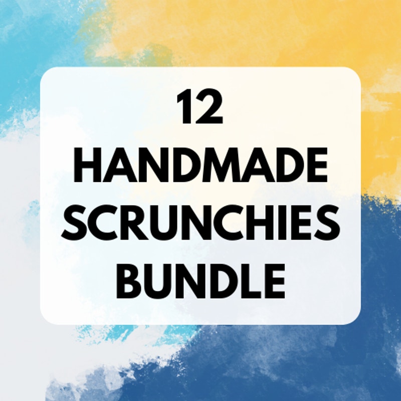 12 Handmade Scrunchies Bundle Mixed Lot Satin Silk Hair Ties Accessories Gift