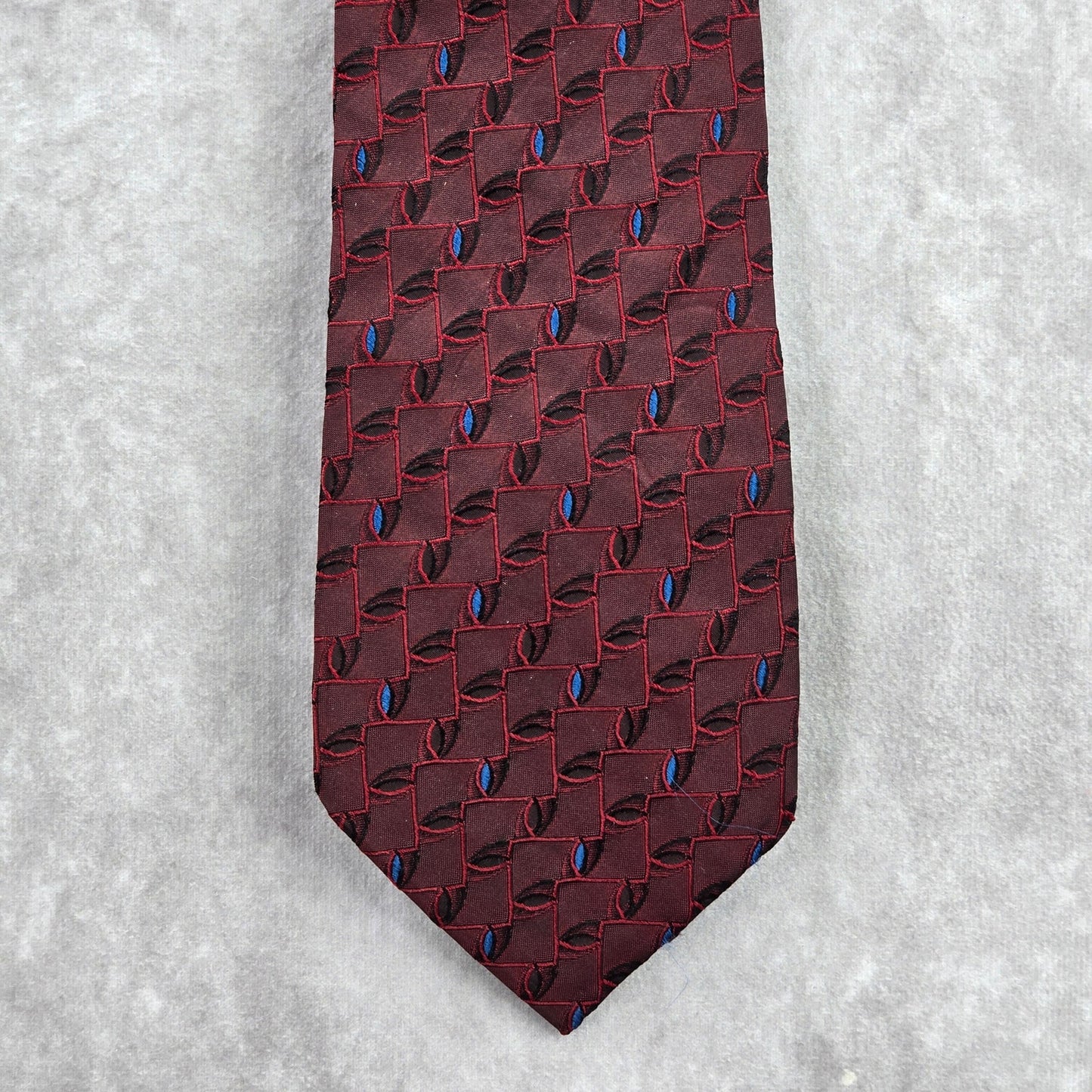 Austin Reed Red Blue Geometric Silk England Men's Neck Tie NWOT