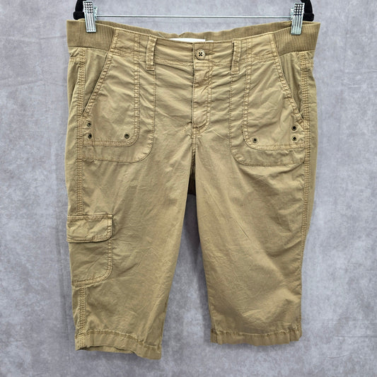 Sonoma Tan Cargo Flat Front Bottoms Pants Shorts Cotton 8