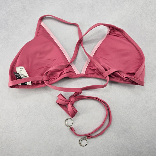 Soluna Pink Lace Tie Padded Boho Beach Bikini Bralette Swim Top S Small