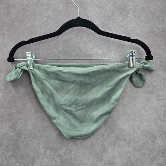 No Boundaries Green Ribbed Side Tie Bikini Bottom Swimwear Small
