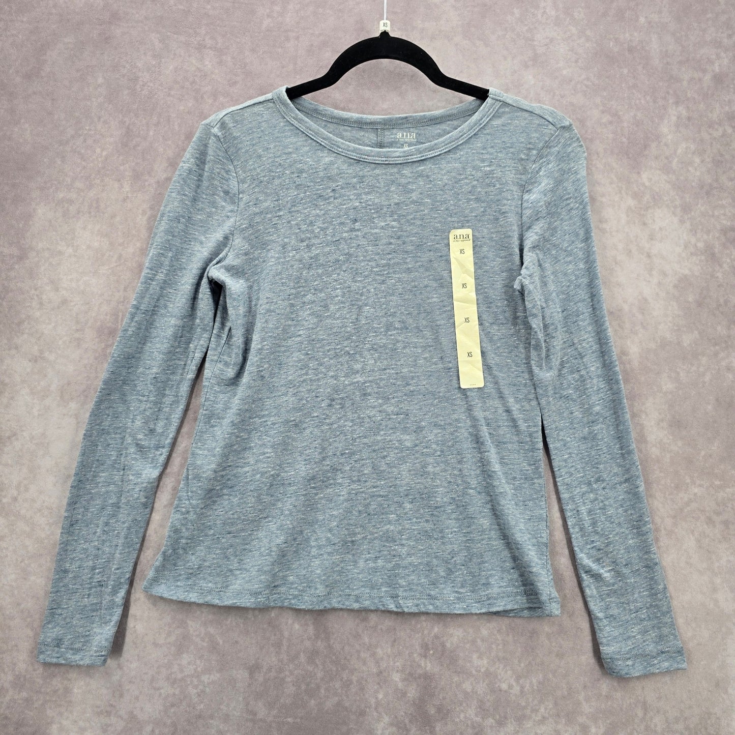 a.n.a. A New Approach Blue Long Sleeve Cotton Lounge Basic Top Extra Small XS