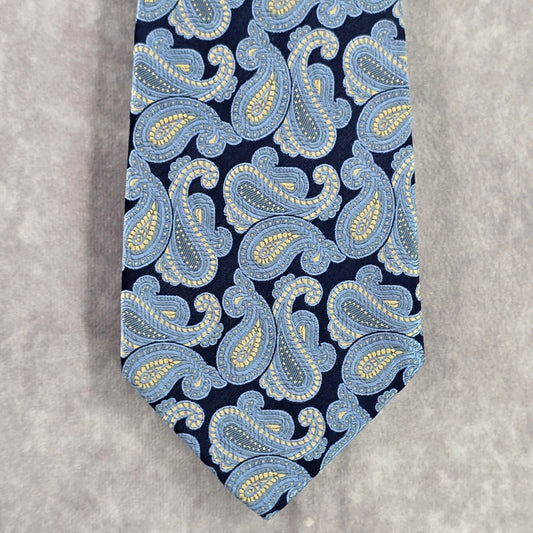 Tom James Executive Collection Blue Floral Paisley Executive Mens Silk Neck Tie
