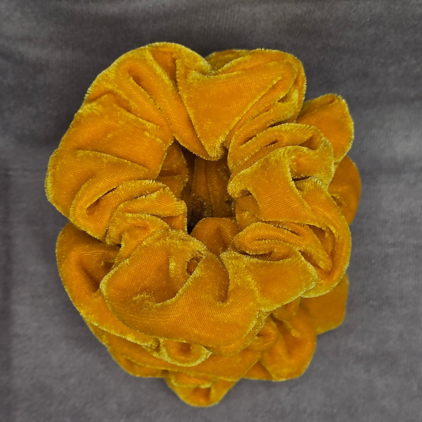 Yellow Gold Velvet Velour Hair Tie Accessories Scrunchie Handmade SB21