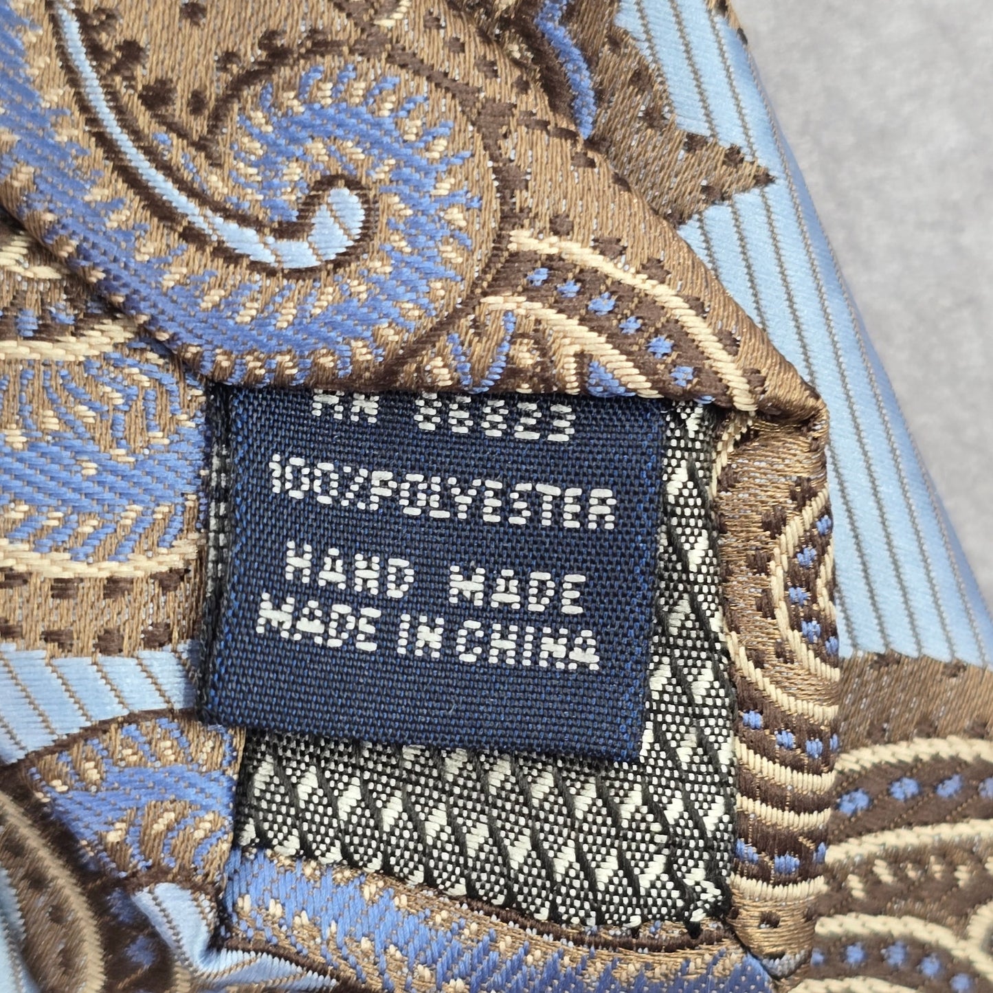 Giorgio Brutini Collezione Brown Blue Floral Paisley Stripe Men's Neck Tie