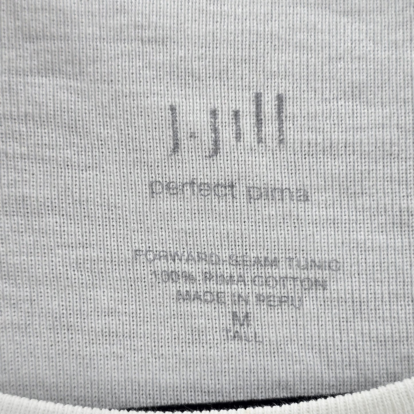 J Jill White Long Sleeve Pima Cotton Tall Slit Top Shirt Blouse Medium