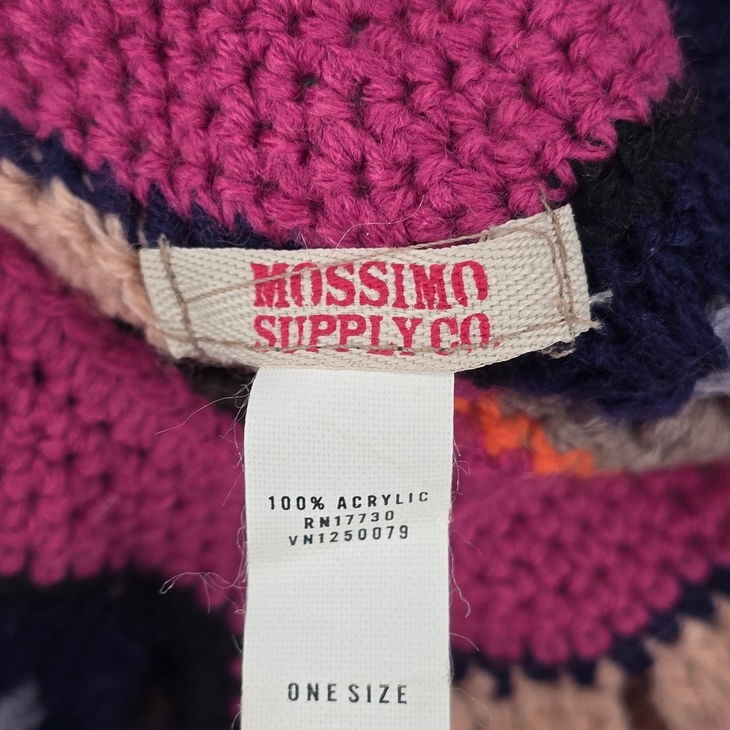Mossimo Floral Crochet Knit Beret Beanie Vintage Y2K Bucket Cottage Pom Pom Hat