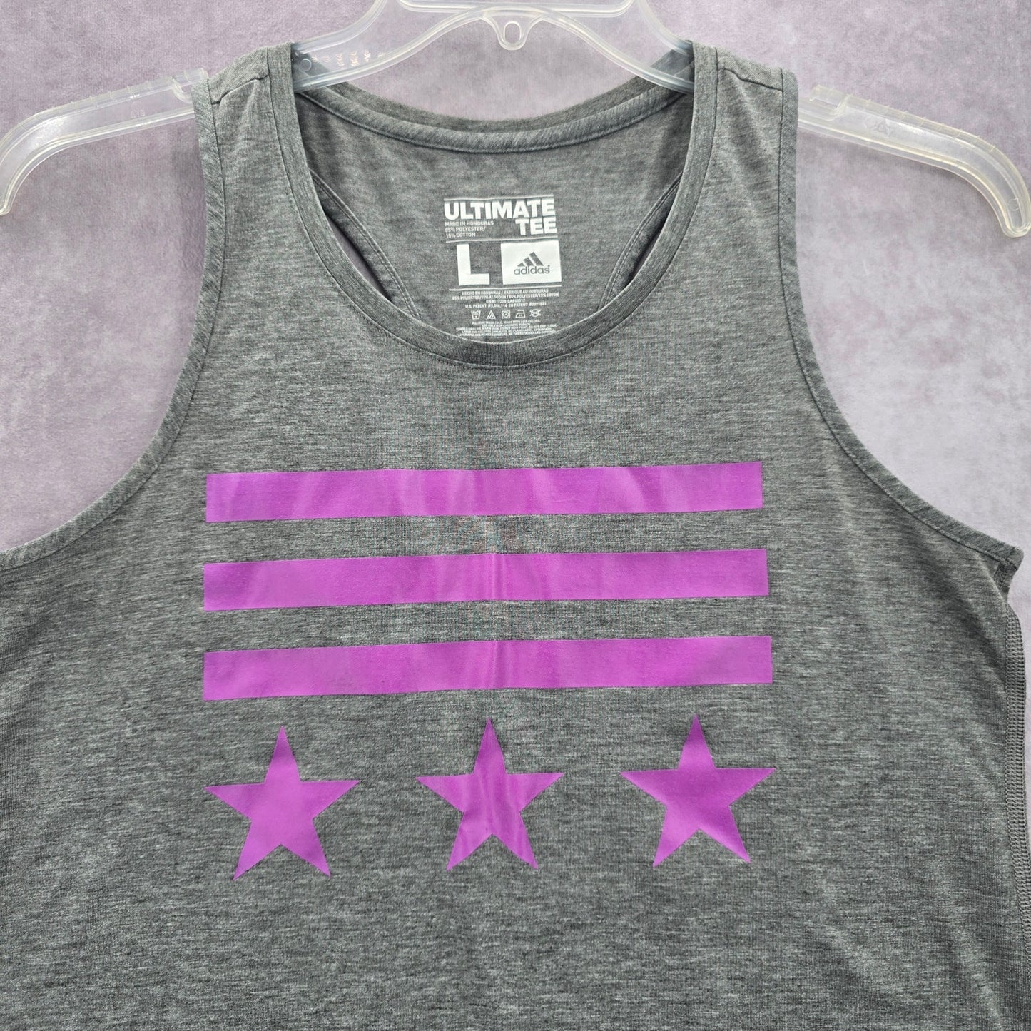 Adidas Gray Ultimate Tee Racerback Sleeveless Tank Top Large