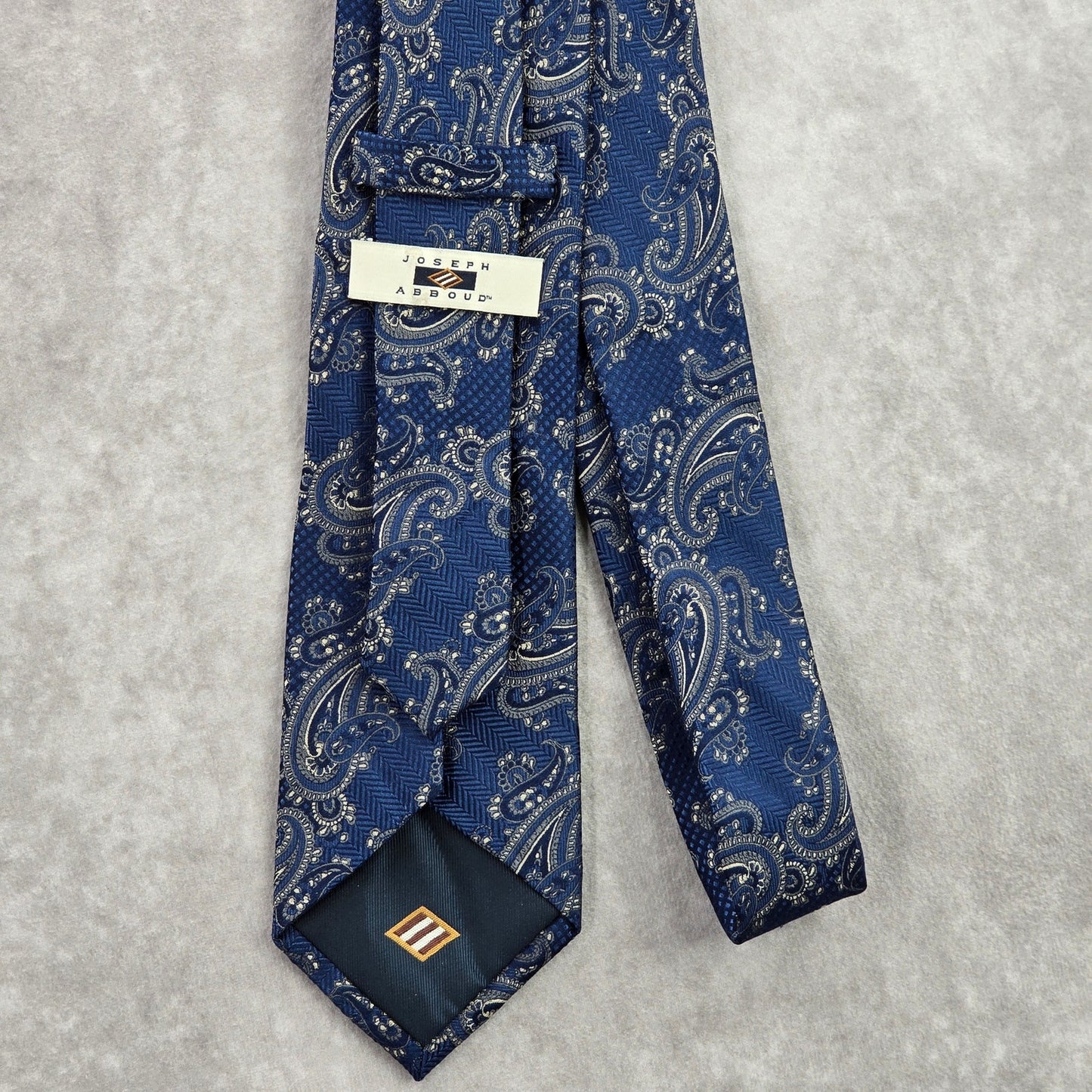 Joseph Abboud Royal Blue Gold Floral Paisley Executive Silk Neck Tie Men's