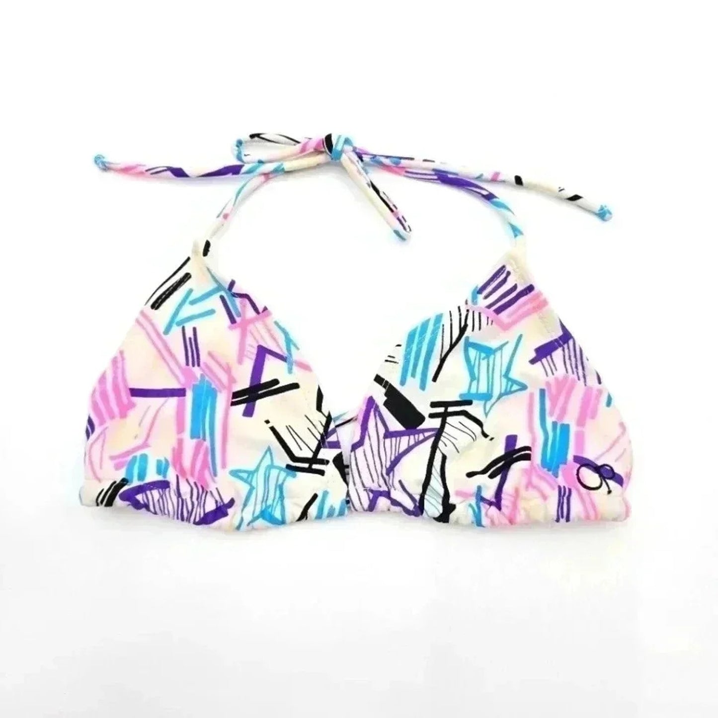 OP White Triangle String Bikini Top Swimwear Swimsuit Small