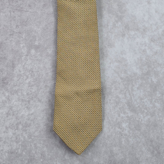 Brook Brothers Makers Gold Brown Weave Geometric Executive Neck Tie Men's