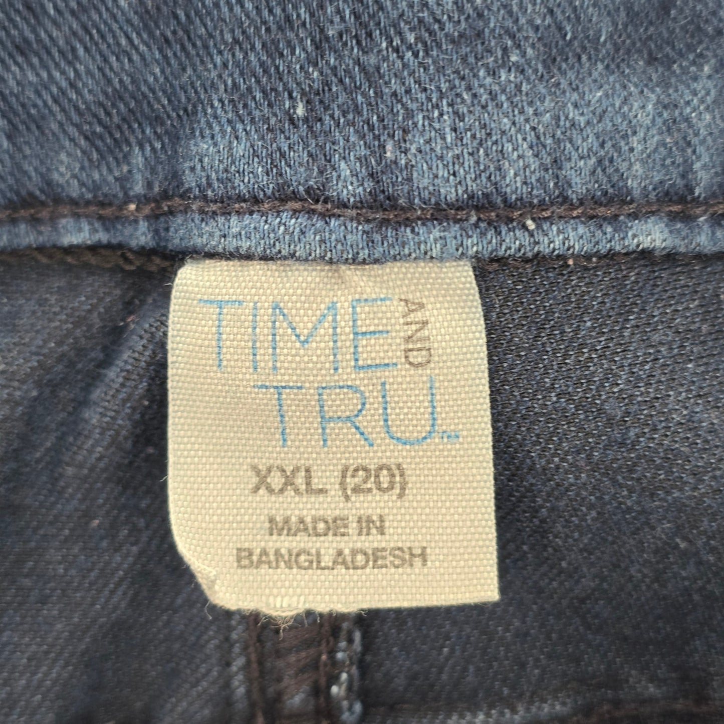 Time and Tru Blue Skinny Stretch Pullon Jegging Bottoms Pants Plus XXL 2XL