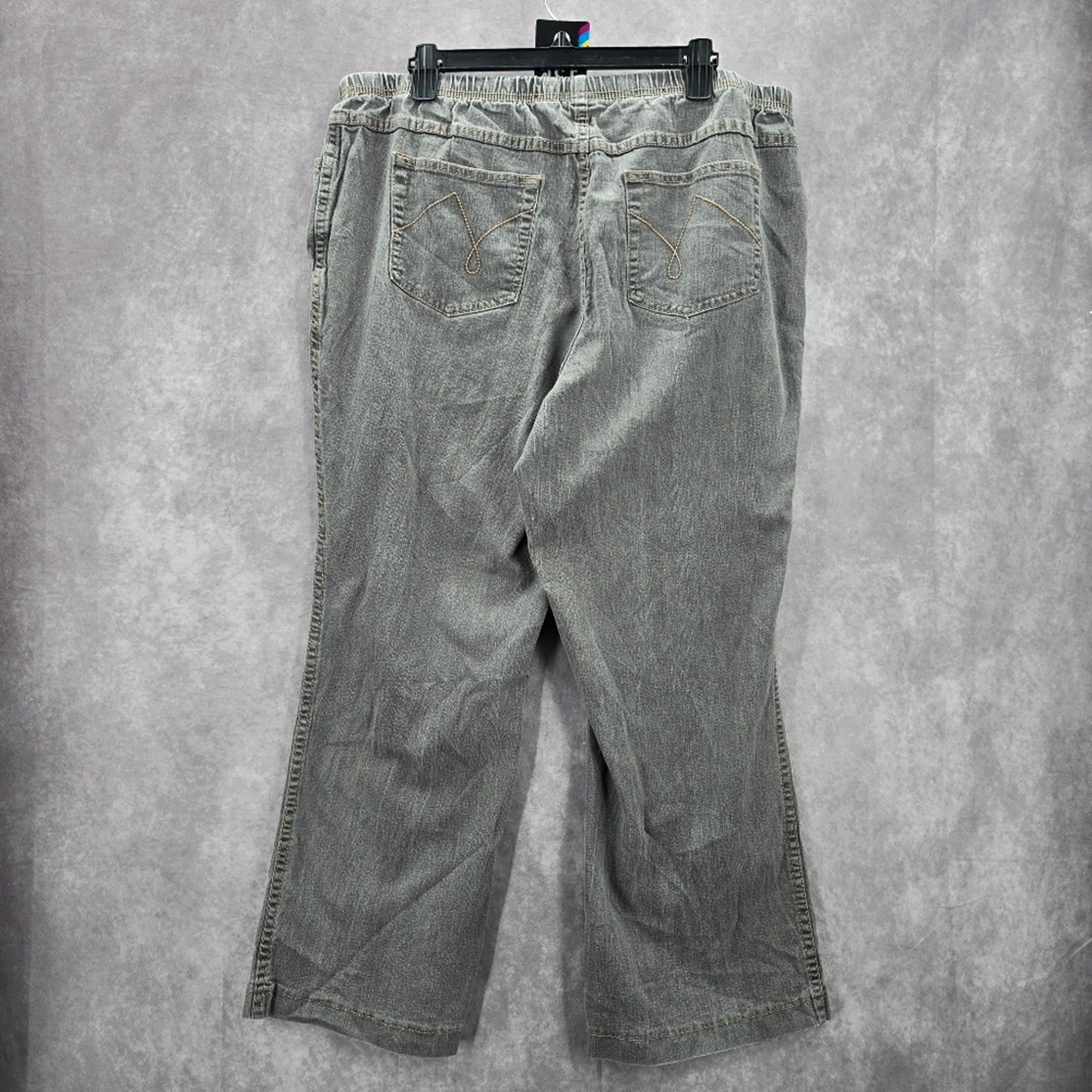 136. Just My Size Gray Elastic Jeans Boot Leg Denim Pants Plus 3X 22W/24W