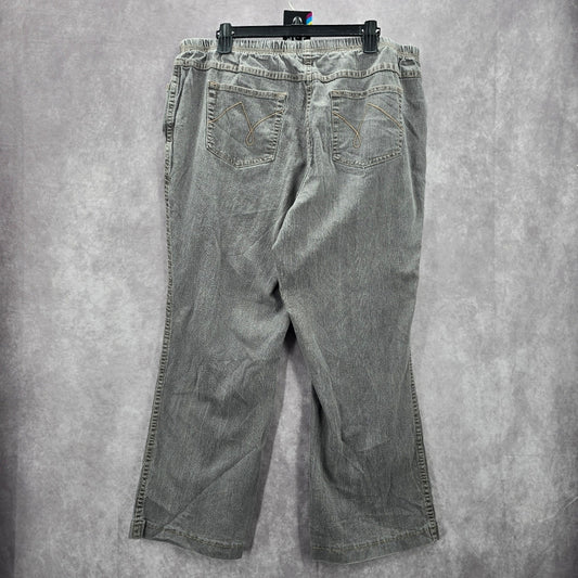 136. Just My Size Gray Elastic Jeans Boot Leg Denim Pants Plus 3X 22W/24W